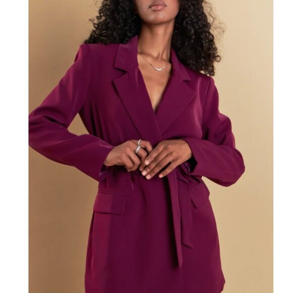 Endless Rose Belted Blazer Wine Color NWT - Picture 1 of 6